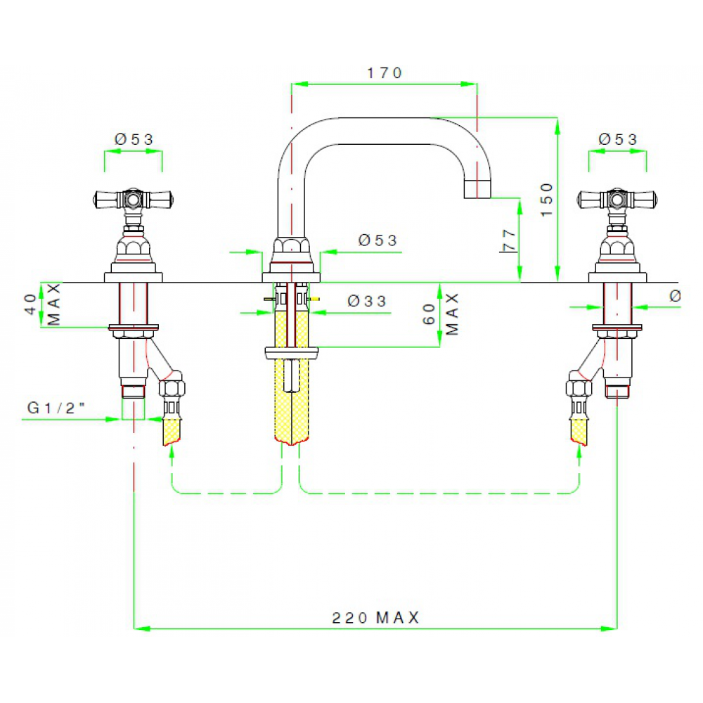 Смеситель для раковины, Nicolazzi, Agora, цвет-Raw Brass