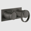 Смеситель для душа, Gessi, Anello, на 2 потребителя, цвет-Black Metal Brushed PVD