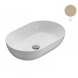 Раковина, Globo, T-EDGE, шгв 600*410*160, отверстия для смесителя-отсутствуют, цвет-Perla