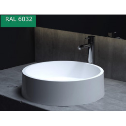 Раковина, Salini, Gloria, шгв 440*440*125, отверстия для смесителя-отсутствуют, цвет внутри и снаружи-RAL6032 матовый