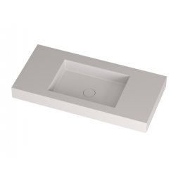 Столешница, MOBO, Normal, шгв 1004*485*100, с раковиной по центру и донным клапаном Клик-клак вровень с дном, цвет-белый матовый