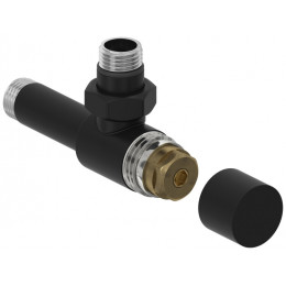 Вентиль, Сунержа, G 1/2" НР х G 1/2" НР, угловой, под шестигранник, цвет-черный матовый (Matt Black, Nero Opaco)