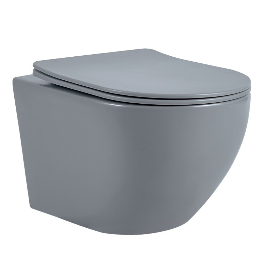 Унитаз, Splendy, Light, Tornado, подвесной, шгв 365*525*345, с сиденьем, цвет-серый матовый/серый глянцевый