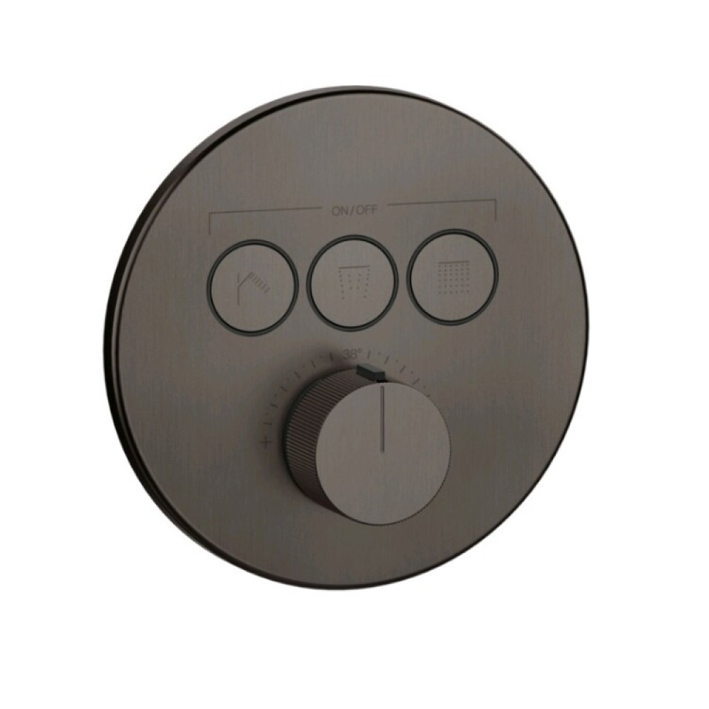 Смеситель для душа, Gessi, HI-FI Comfort, на 3 потребителя, цвет-Black Metal Brushed PVD