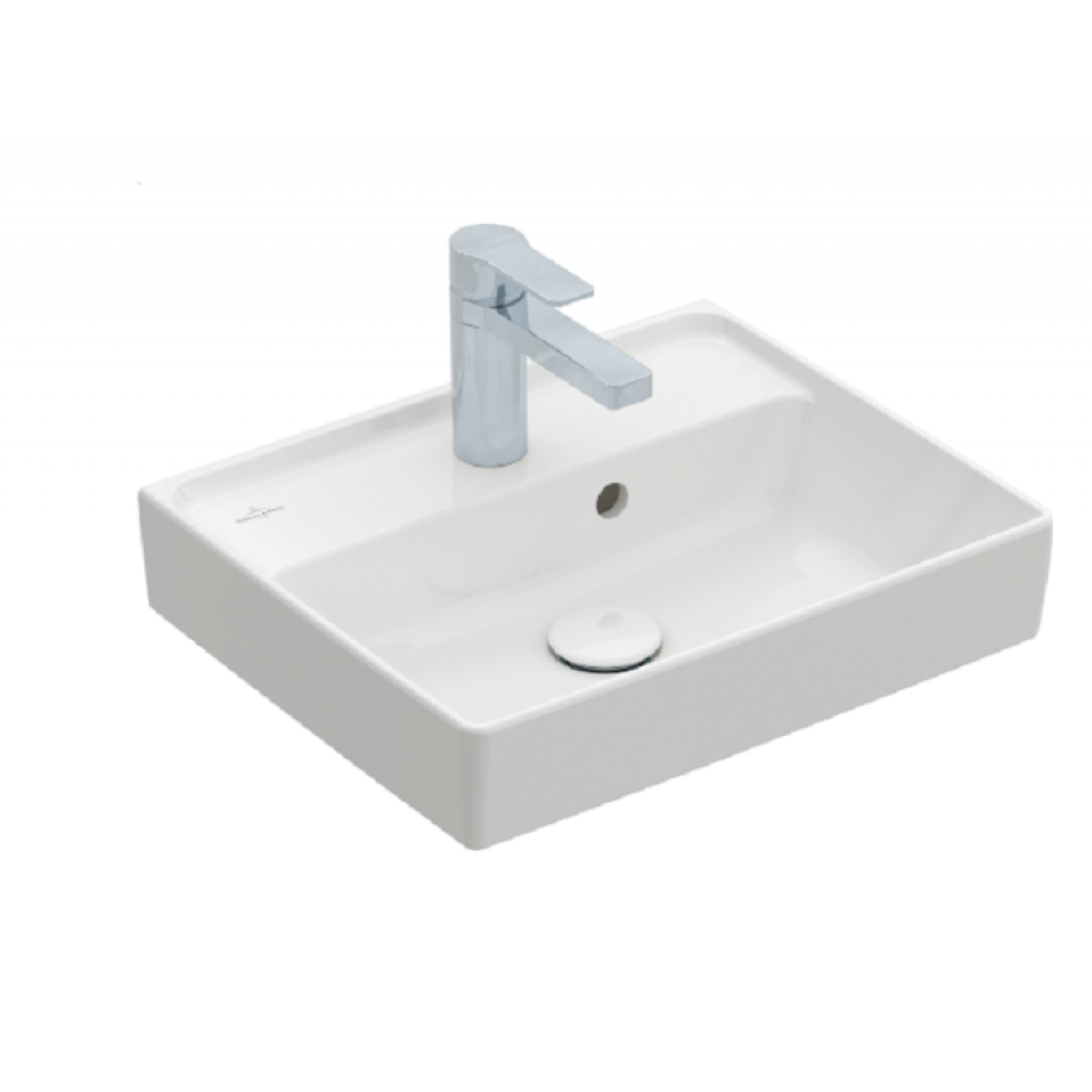 Раковина, Villeroy&Boch, Collaro, шг 450*370, отверстия для смесителя-1, цвет-альпийский белый