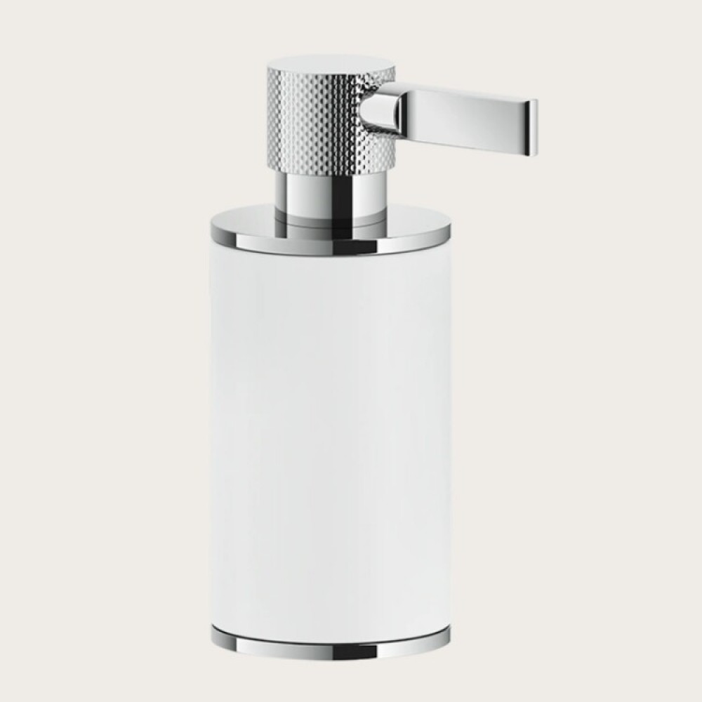 Дозатор для жидкого мыла, Gessi, Inciso, шгв 75*118*191, цвет дозатора-хром/белый
