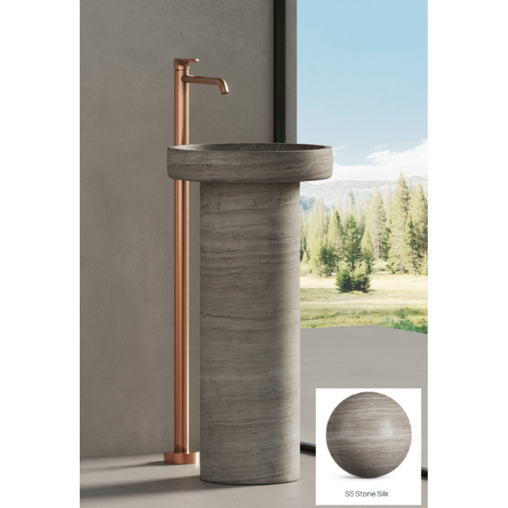 Раковина, DEA Design, Prato, шгв 450*450*900, отверстия для смесителя-отсутствуют, цвет-Stone Silk