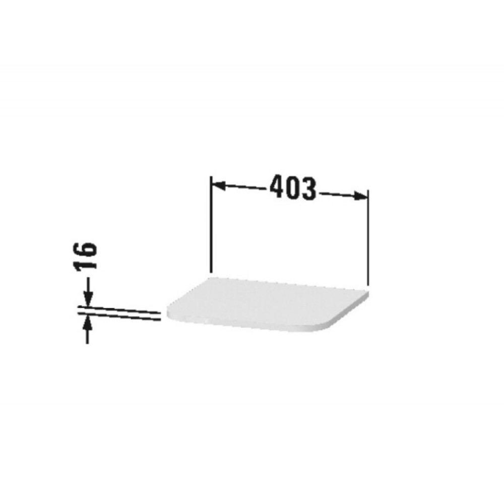 Верхняя панель для шкафчика, Duravit, Happy D.2 Plus, шгв 403*364*16, цвет-орех брашированный