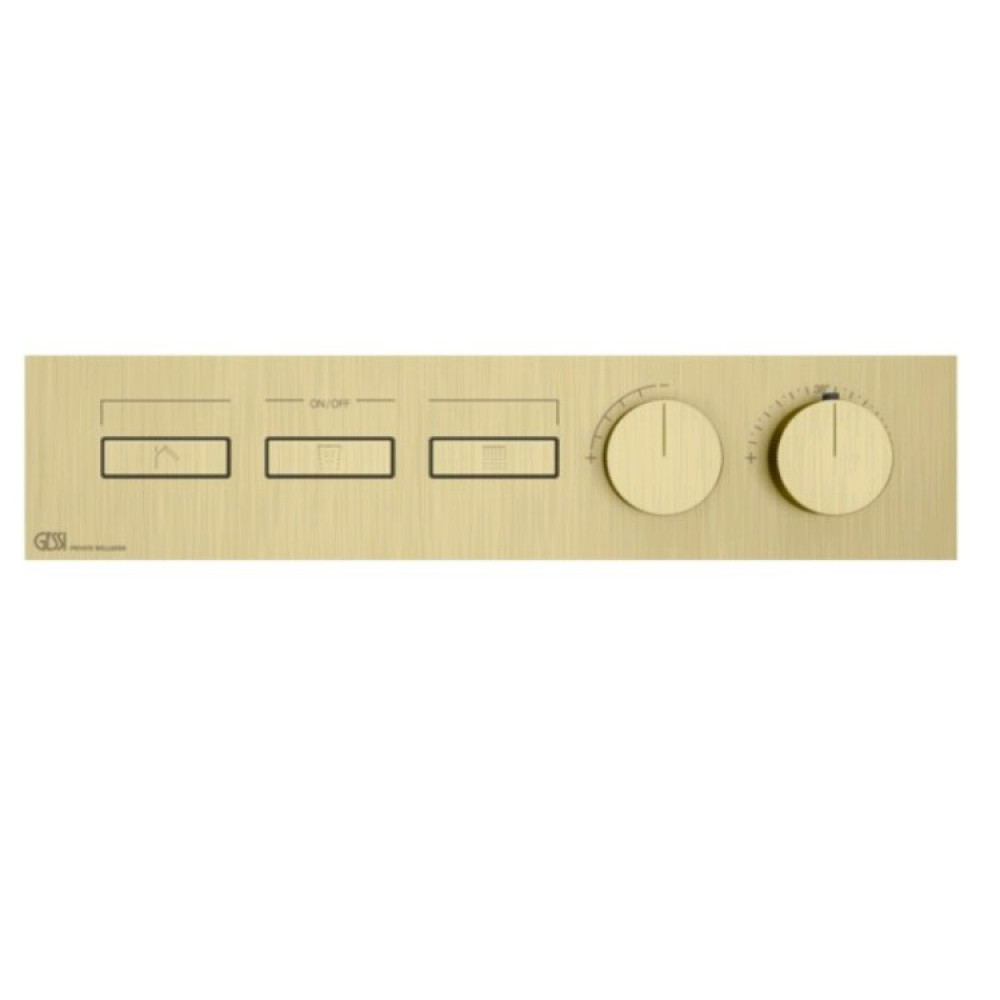 Смеситель для душа, Gessi, HI-FI, на 3 потребителя, цвет-Brushed Brass PVD