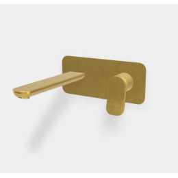 Смеситель для раковины, Fima Carlo Frattini, Flo', цвет-золото брашированное