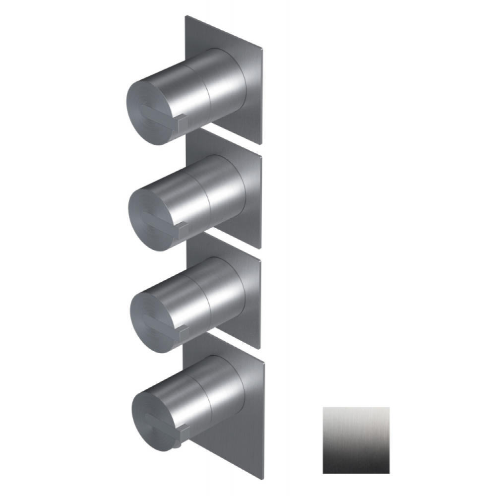 Смеситель для душа, Ritmonio, на 3 потребителя, цвет-Stainless Steel