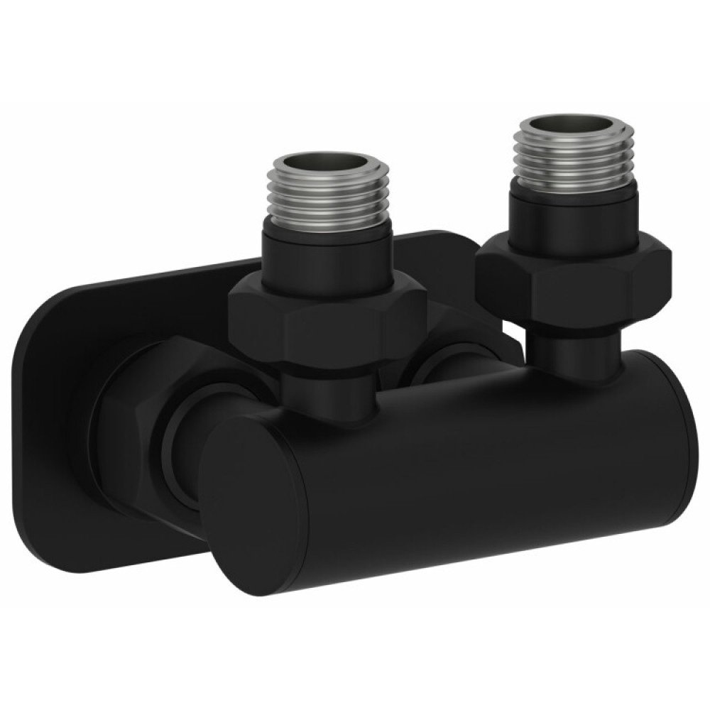 Модуль, Сунержа, угловой EU50,  для водяных полотенцесушителей, цвет-чёрный матовый