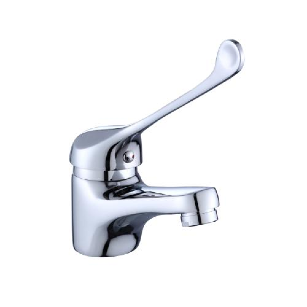 Смеситель для раковины, Nofer, с удлинённым рычагом, цвет-хром