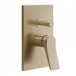 Смеситель для душа, Gessi, Rilievo, на 2 потребителя, цвет-Warm Bronze Brushed PVD