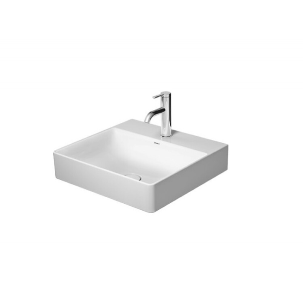 Раковина, Duravit, DuraSquare, шгв 500*470*145, отверстия для смесителя-1, WonderGliss, цвет-белый