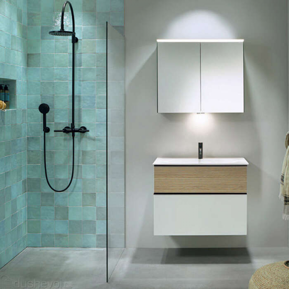 Тумба под раковину, Burg, Fiumo, шгв 820*490*610, раковина-в комплекте, цвет-Cashmere oak decor