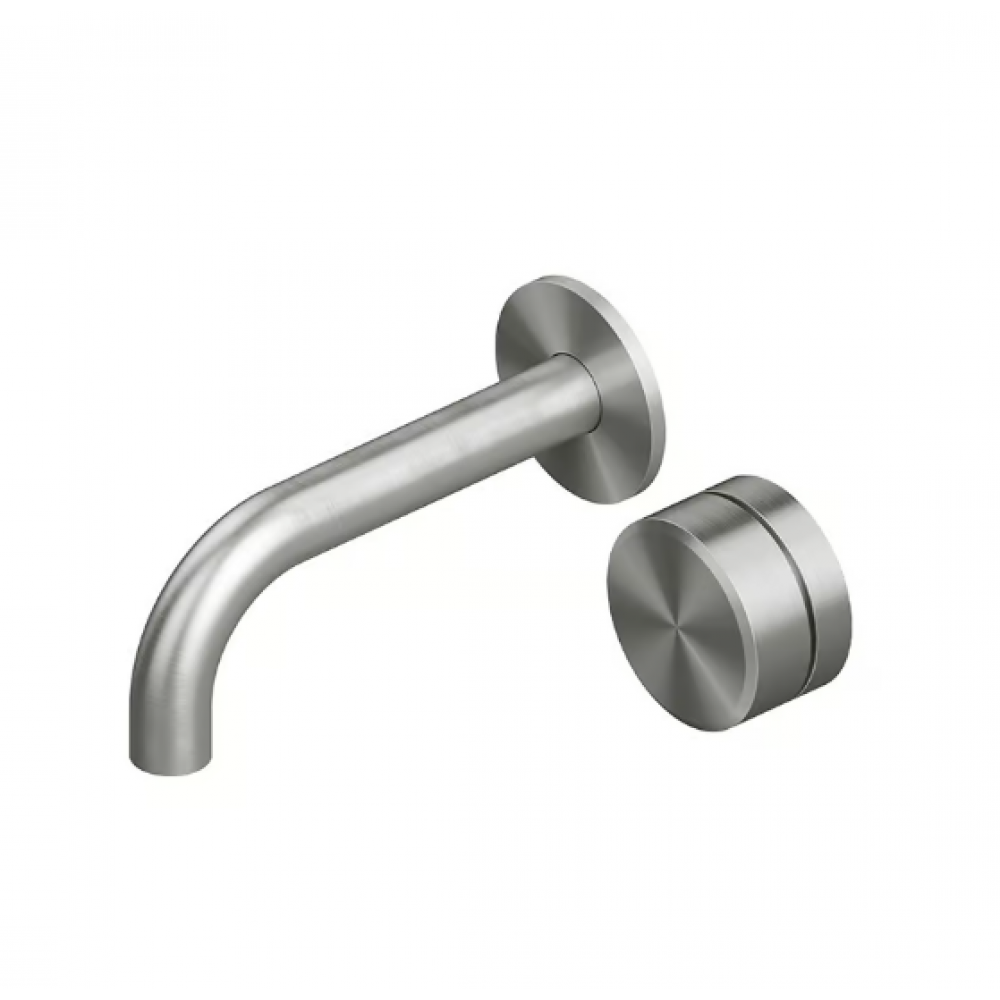 Смеситель для раковины, Quadro design, Stereo, цвет-сталь брашированная