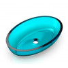 Раковина, KNIEF, Oval Shape, шгв 550*370*130, отверстия для смесителя-отсутствуют, цвет-Aquamarin Blue