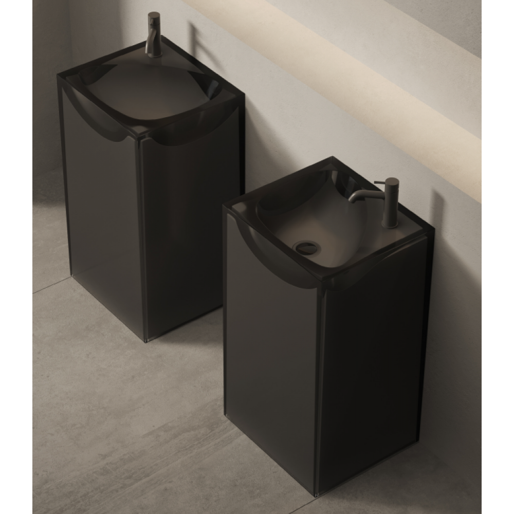 Раковина, DEA Design, Pedestal Basin, шгв 495*455*880, отверстия для смесителя-отсутствуют, цвет-Smoky Black