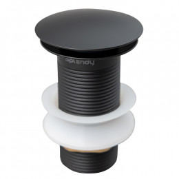Донный клапан, Splendy, для раковин, без перелива, 1 1/4", цвет-черный матовый