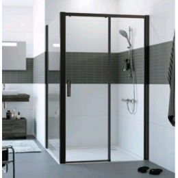 Дверь, Huppe, Design Pure, шв 1200*2000, правосторонняя, черный, цвет стекла-прозрачный