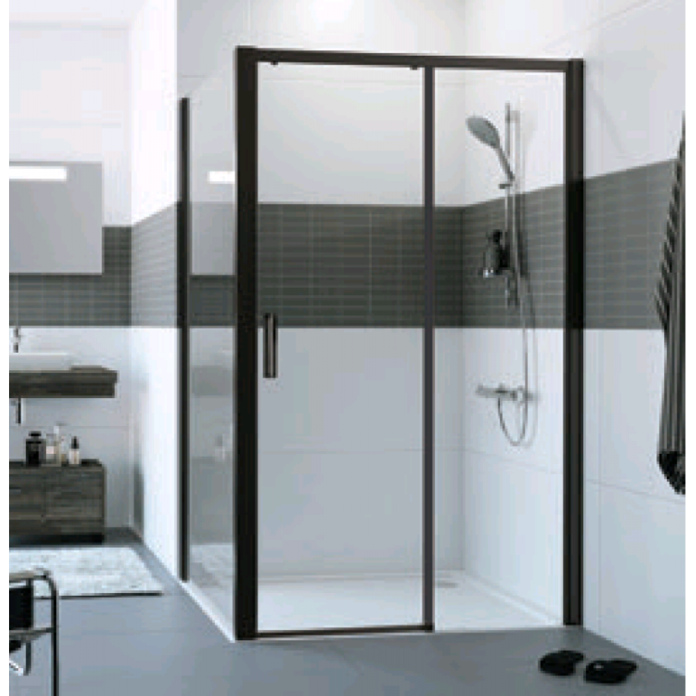 Дверь, Huppe, Design Pure, шв 1200*2000, правосторонняя, черный, цвет стекла-прозрачный