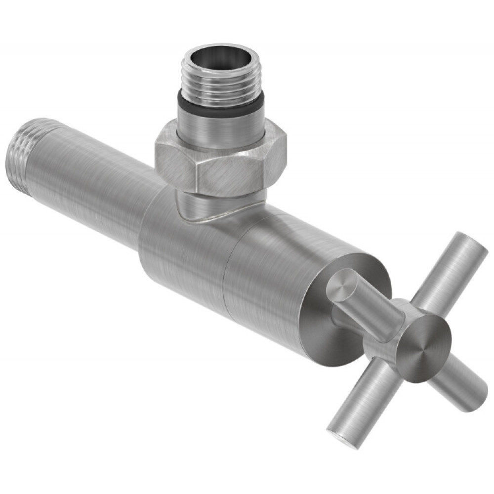 Вентиль, Сунержа, G 1/2" НР х G 1/2" НР, угловой, крест, цвет-сатин