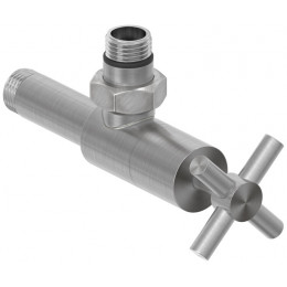 Вентиль, Сунержа, G 1/2" НР х G 1/2" НР, угловой, крест, цвет-сатин