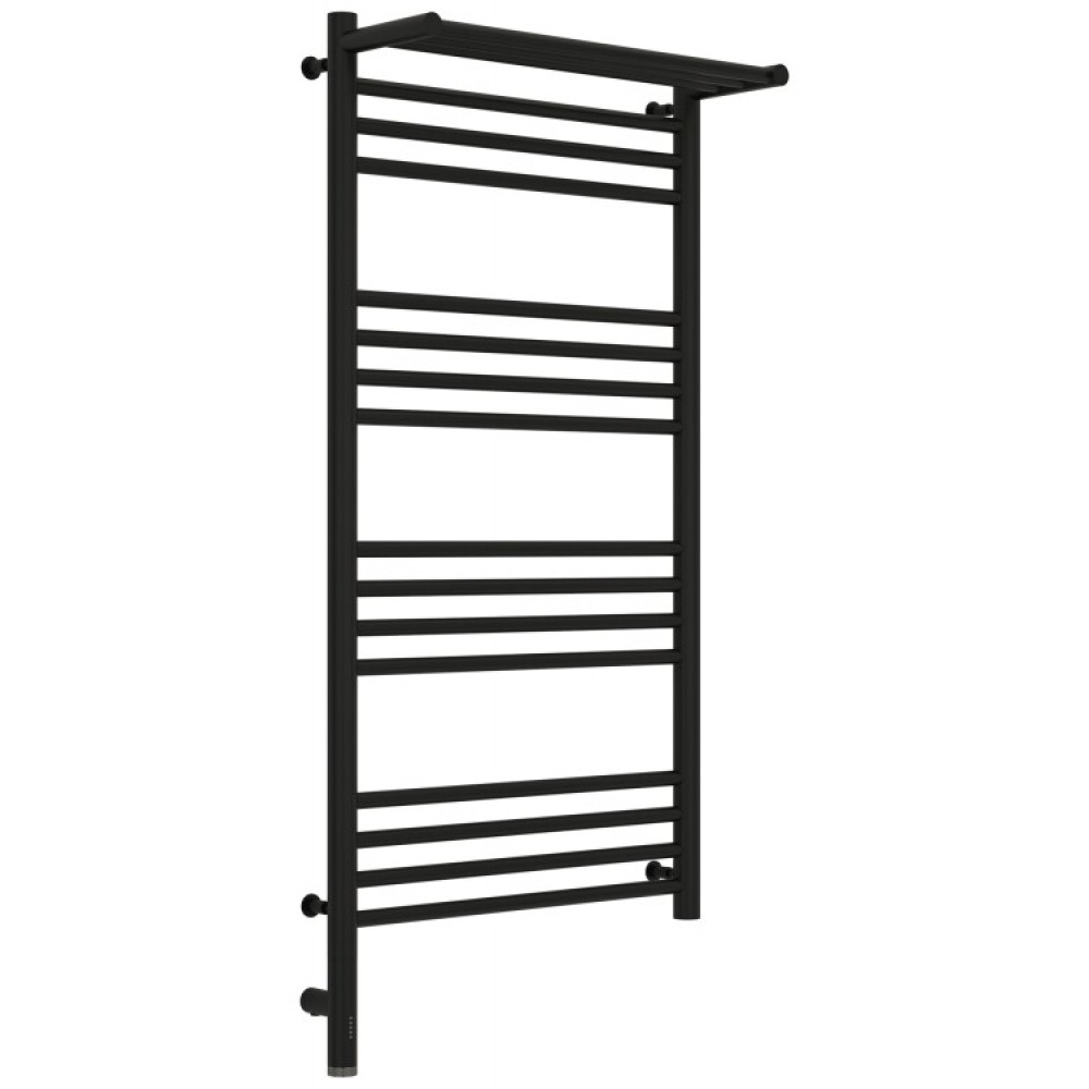 Полотенцесушитель, Сунержа, Богема 3.0, с 1 полкой, шгв 532*214*1124, нижнее слева, МЭМ, цвет-чёрный матовый