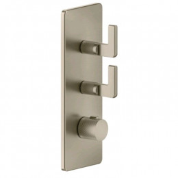 Смеситель для душа, Gessi, Inciso Bath&Shower, на 2 потребителя, цвет-Finox Brushed Nickel