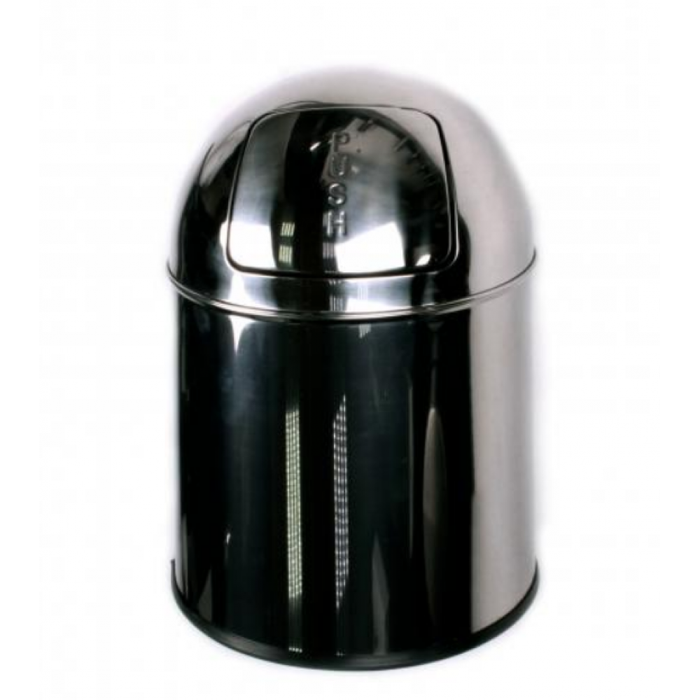 Ведро, Nofer, шгв 200*200*400, с крышкой push-open, цвет-сталь (Steel)