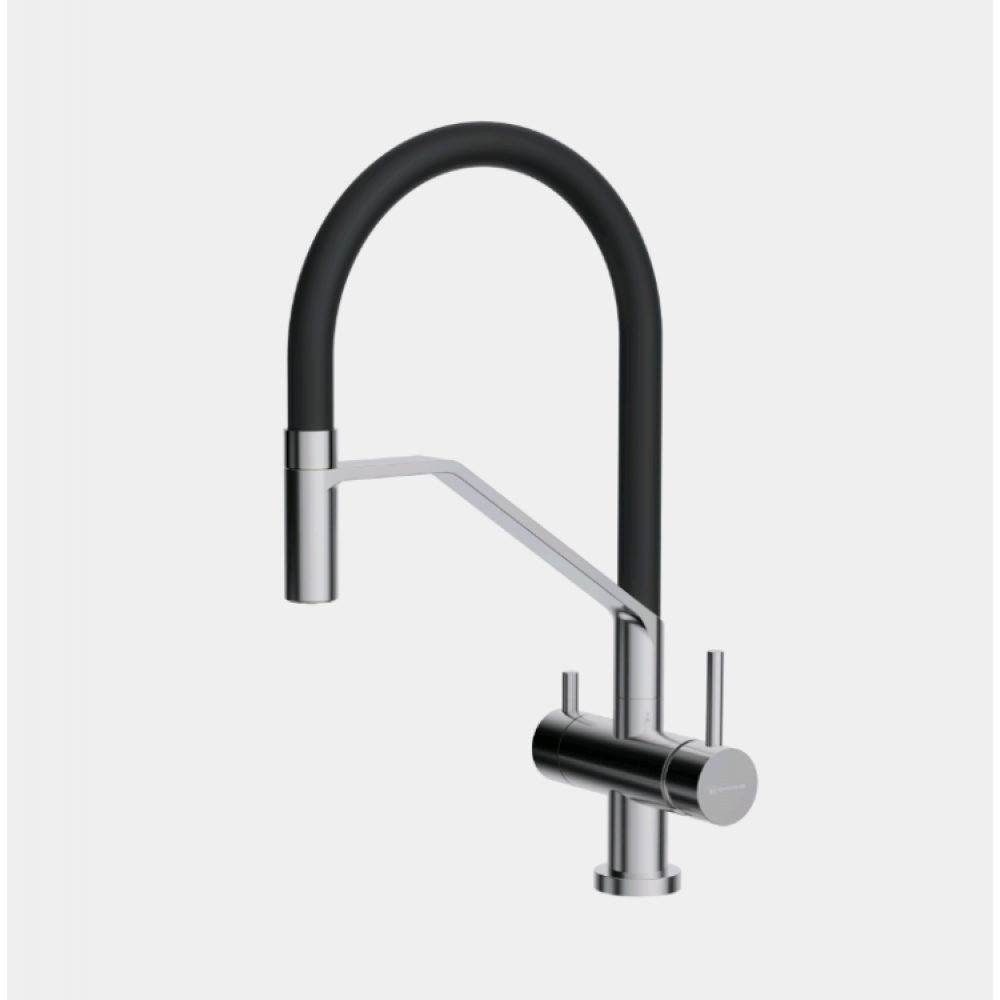 Смеситель для кухни, Omoikiri, Akeno, цвет-хром/черный