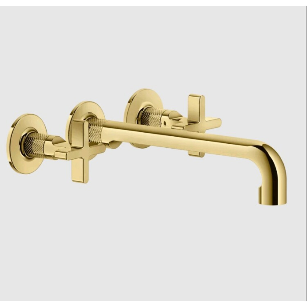 Смеситель для раковины, Gessi, Inciso, цвет-Gold PVD