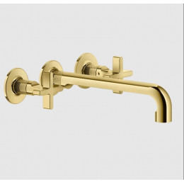 Смеситель для раковины, Gessi, Inciso, цвет-Gold PVD