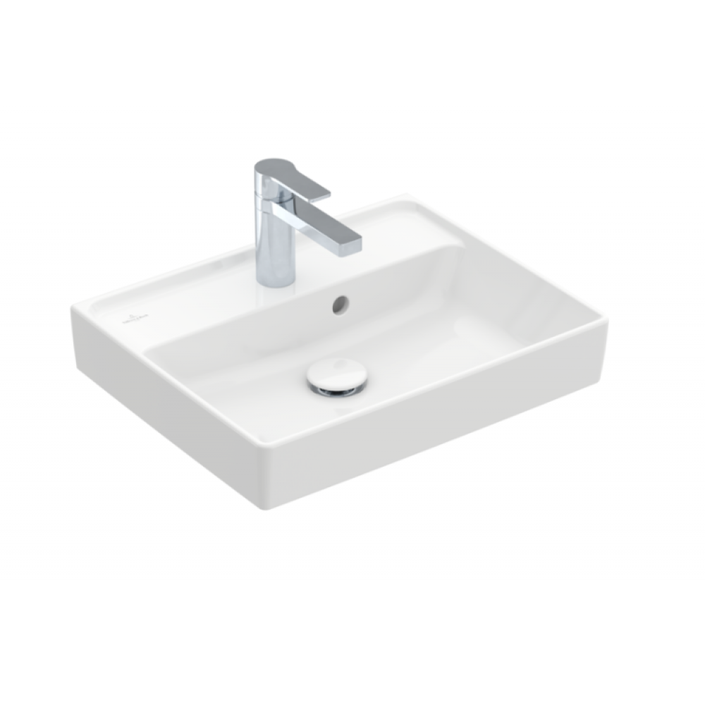 Раковина, Villeroy&Boch, Collaro, шгв 500*400*150, отверстия для смесителя-1, цвет-альпийский белый