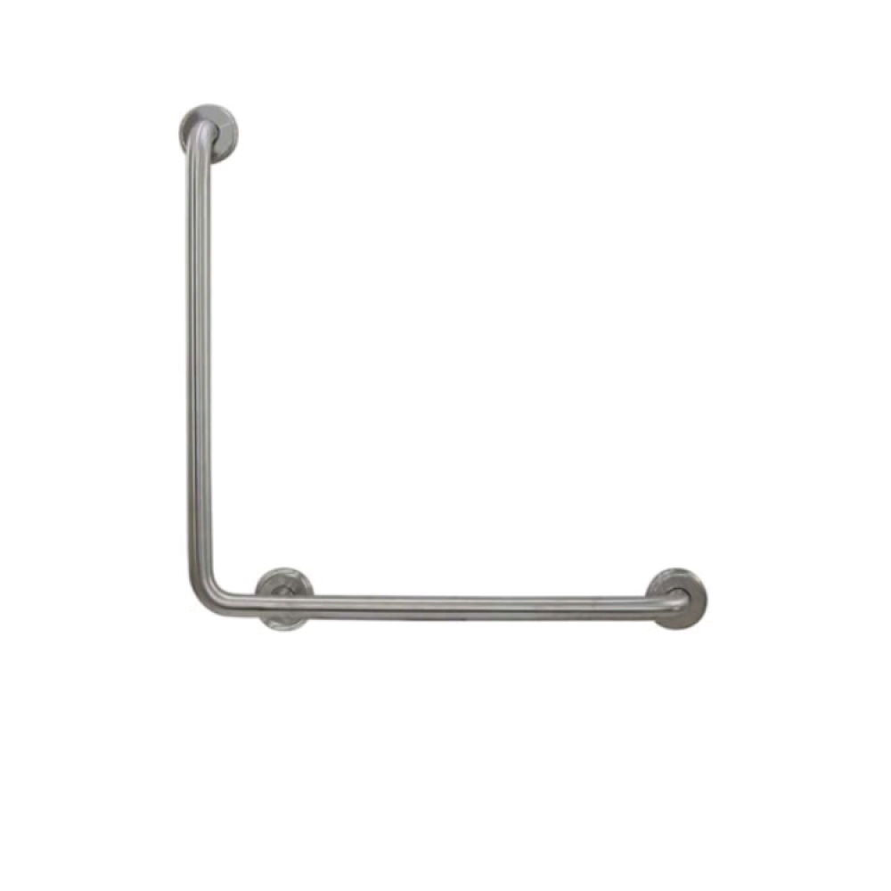 Поручень, Nofer, прямой настенный поручень с углом 90°, шгв 600*38*600, цвет-сталь
