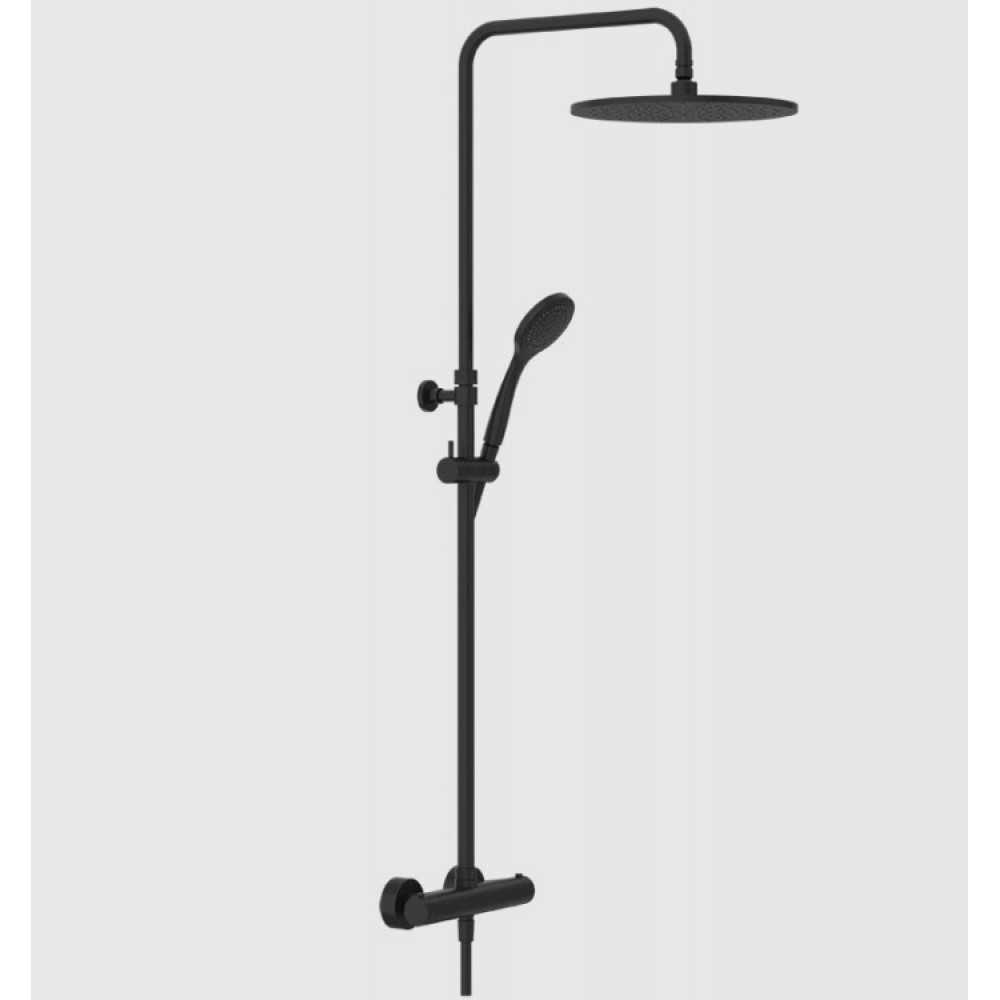 Душевая стойка, Gessi, Minimalistic shower, цвет-черный матовый