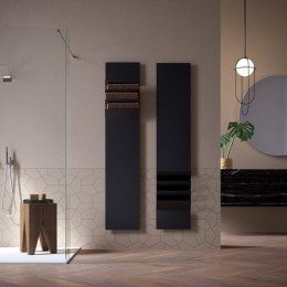 Полотенцесушитель, Antrax, Flaps A, шгв 350*145*1710, со штекером schuko, нижнее по центру, цвет-черный матовый