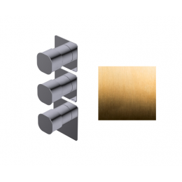 Смеситель для душа, Ritmonio, Taormina, на 2 потребителя, цвет-золото брашированное (Brushed Gold)