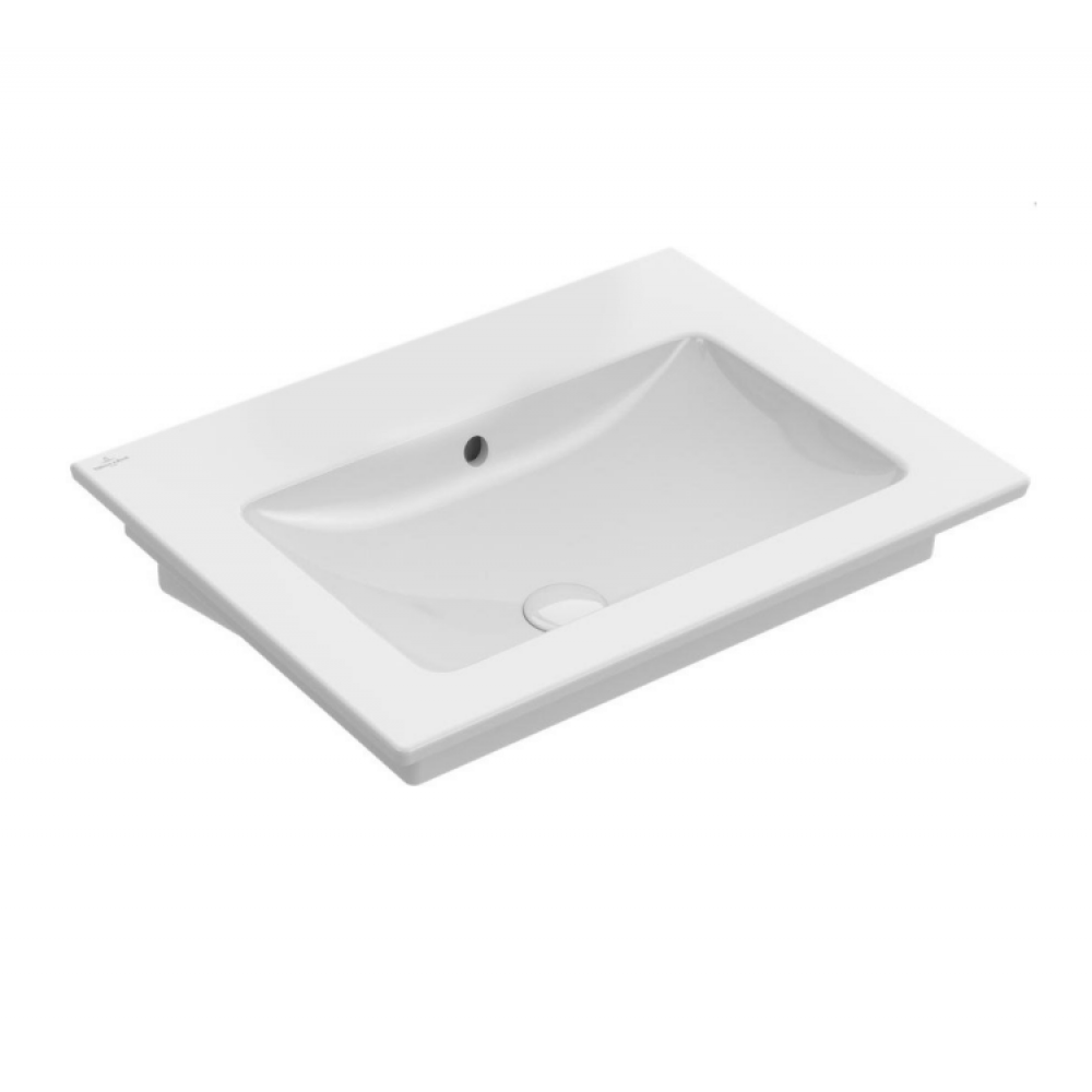 Раковина, Villeroy&Boch, Venticello, шгв 650*500*120, отверстия для смесителя-отсутствуют, цвет-альпийский белый