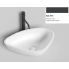 Раковина, Salini, Gloria, шгв 560*390*165, отверстия для смесителя-отсутствуют, цвет-RAL9011 матовый снаружи/белый матовый внутри