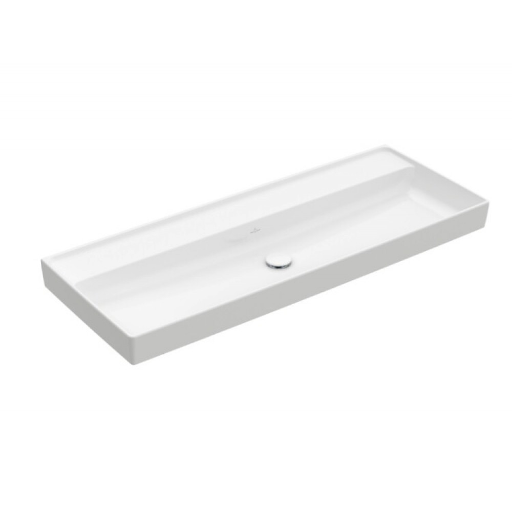 Раковина, Villeroy&Boch, Collaro, шгв 1200*470*160, отверстия для смесителя-отсутствуют, цвет-альпийский белый