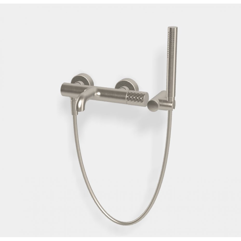 Смеситель для ванны и душа, Fima Carlo Frattini, Spillo Tech,  X COLLECTION, цвет-никель брашированный