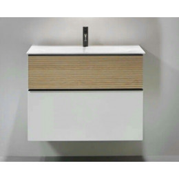 Тумба под раковину, Burg, Fiumo, шгв 1220*490*610, раковина-в комплекте, цвет-белый матовый/Cashmere oak decor