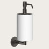 Дозатор для жидкого мыла, Gessi, Anello, шгв 75*128*243, цвет дозатора-Black Metal Brushed PVD/белый