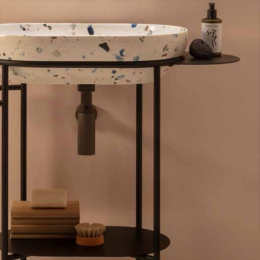 Полка для металлической консоли, Globo, Ring, цвет-черный матовый