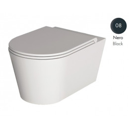 Унитаз, Alice, Hide, подвесной, шгв 370*570*345, Aliglaze+, цвет-черный матовый