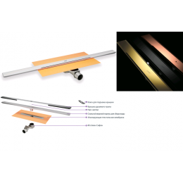 Линейный душевой трап, Huppe, Galata A, дв 600*13, цвет-чёрный матовый