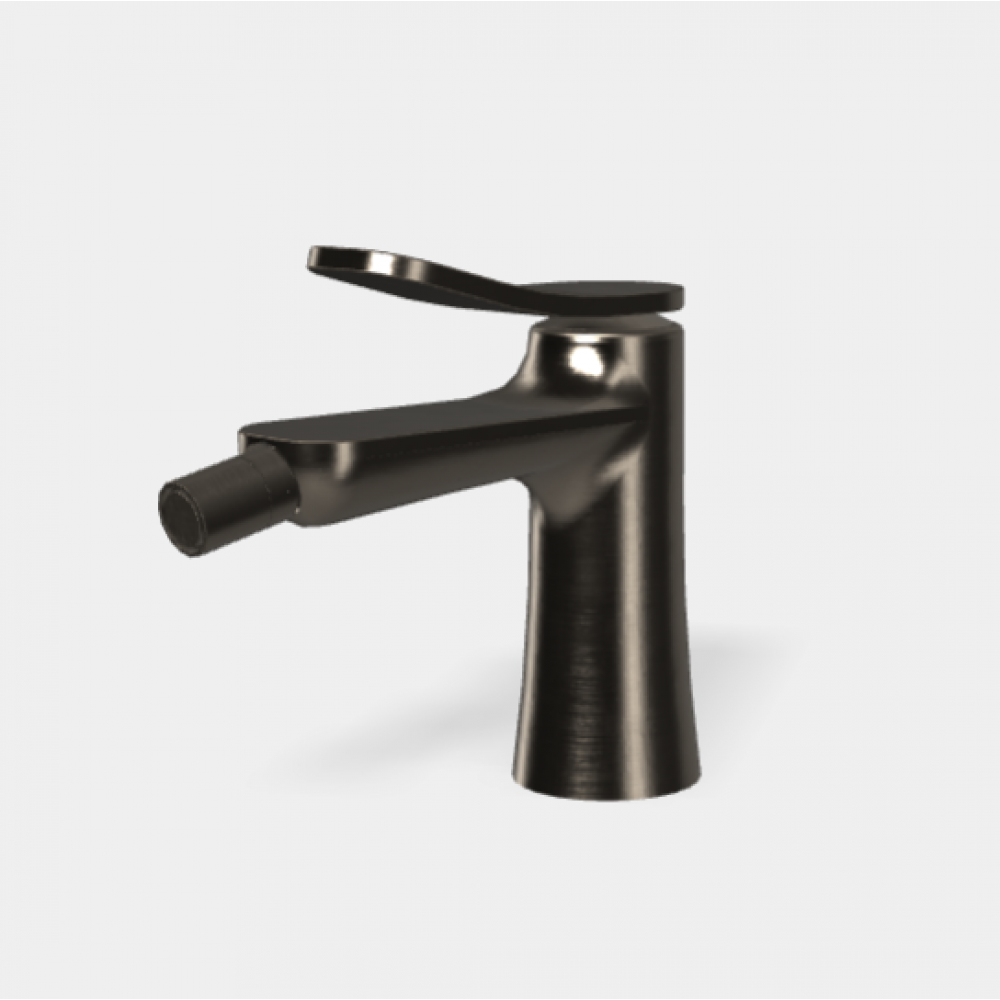 Смеситель для биде, Fima Carlo Frattini, Flo', цвет-брашированный чёрный хром