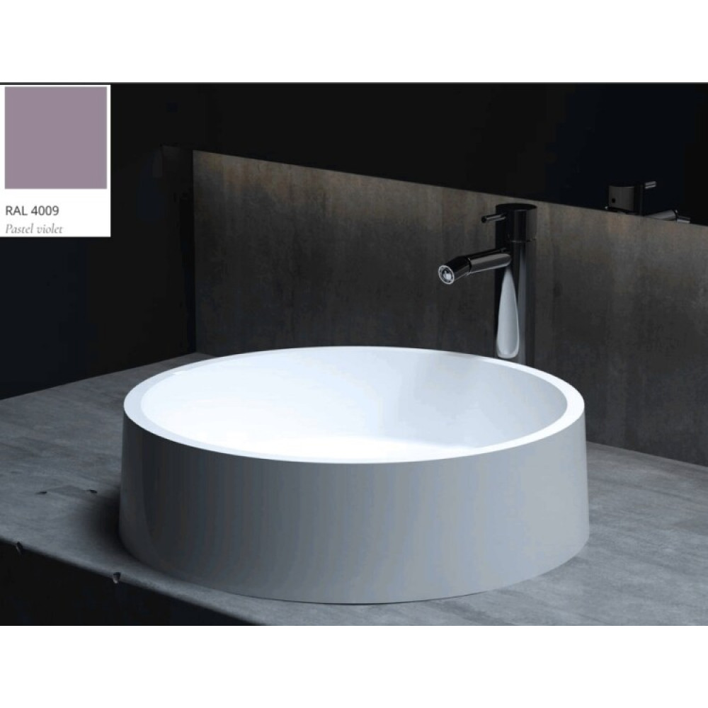 Раковина, Salini, Gloria, шгв 440*440*125, отверстия для смесителя-отсутствуют, цвет внутри и снаружи-RAL4009 матовый